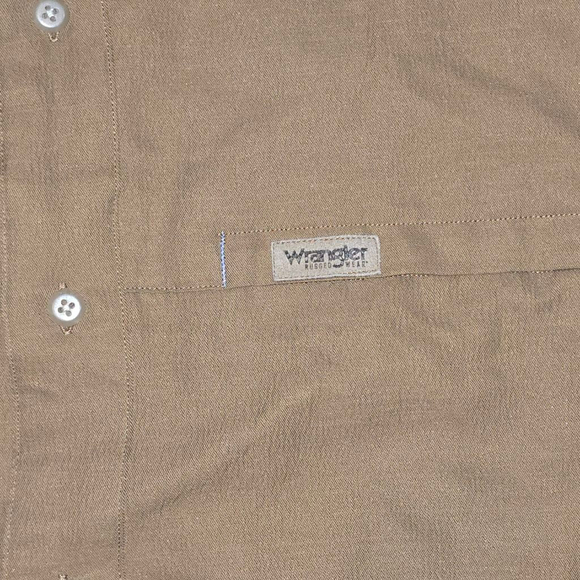 Men's Wrangler Tan Casual Button Down Shirt M - Picture 4 of 8